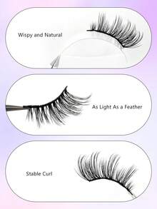 Asiteo 7 Pairs Half Eye Eyelashes Natural Soft Stem Daily Wear Corner Cat Eye Lashes Makeup False Eyelashes - Nửa lông mi - Xem 3
