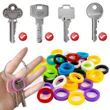 20pcs Colorful Silicone Elastic Key Covers, PVC Waterproof Key Protectors, Key Organizers & Identifiers, Key Chain Accessories (Random Colors) - one-size - View 3