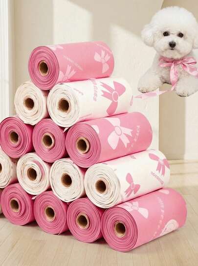 PETSIN 120pcs Thick Pet Waste Poop Bags, Leakproof Polyethylene Garbage Bags With Unique Patterns, Suitable Colors For Dogs & Cats, Multipurpose Cleaning Bags, Holiday & Christmas Gifts