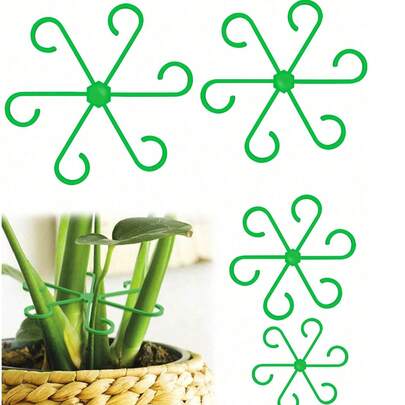 24个/12个/4个装植物茎夹，塑料园艺工具，室内攀援植物茎叶支撑夹，藤蔓支撑夹，帮助攀援植物直立生长，促进植物健康，塑料室内攀援植物支撑架，园艺配件，多种尺寸