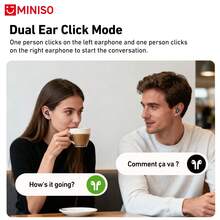 MINISO MS105 無線耳機，便攜超輕量 | 智慧 AI 翻譯，OWS 純淨低音，低延遲，防摔，USB-C 介面附充電盒，內建雙麥克風，適合戶外運動、遊戲、辦公等場景 - 白色 - 查看 3