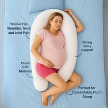 Pregnancy Pillows For Sleeping, U Shaped Maternity Pillow, With Removable Machine Washable Cover - Pink - View 6