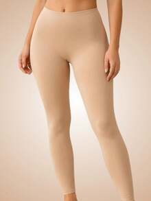 Women's Nude Thermal Base Layer Leggings For Winter Comfort - Premium Indira - BEGE - Xem 4