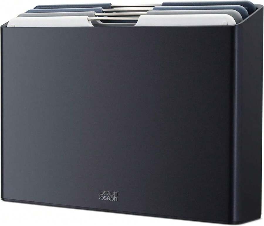 Joseph Joseph Folio 4-Piece Colour Coded Cutting Board Set, Slimline Case For Organized Kitchen Storage, Graphite - MàuB - Xem 1