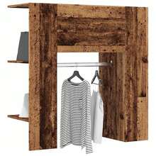 vidaXL Armário de couloir vieux bois 97,5x37x99 cm engenharia madeira - Castanho - Ver 1