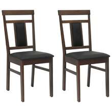 vidaXL Chaise de salle à manger 2 piezas marrón claro y negro - Marrón - Ver 2