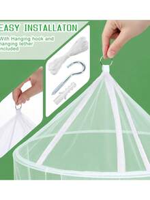 1件装蚊帐，适合女孩，适用于单人床/双人床，吊顶式圆顶蚊帐床帐，适用于单人床、女孩床、成人床，优雅超大/大号床帐，时尚圆顶蚊帐床帐，适合装饰婴儿床和成人床