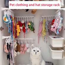 1 pezzo Appendiabiti per vestiti, cappelli e accessori per animali domestici, organizer bianco a molletta per guardaroba di animali domestici - Multicolore - Visualizzare 3