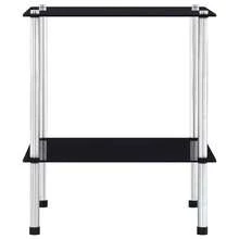 vidaXL Estante para 2 ebenex negro 40x40x47 cm verde trempé - Negro - Ver 2
