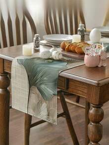 1 pieza Elegante Tapete de Mesa con Estampado Texturizado de Hoja de Ginkgo. Tapete de Mesa Estampado. Decoración del Hogar, Decoración Navideña, Regalo, Mantel Rectangular, Decoración de Mesa de Comedor, Decoración de Superficie, Tapete de Mesa de Gran Tamaño, Repisa de Chimenea, Decoración de Marco de Puerta y Ventana, Material Tipo Lino. Adecuado para Reuniones en el Hogar, Interior, Exterior, Entrada, Mesa de Café, Sala de Estar, Cocina Comedor. Lavable a Máquina. - Verde - Ver 14