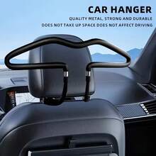 Stainless Steel Car Headrest Hanger | Space-Saving Design, Interior Expansion, Universal Fit Car Clothes Hanger, Seat Back Organizer, Multi-Function Drying Rack, Car Garment Hanger - A - View 6