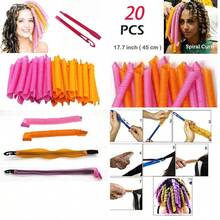 20PCS 45CM Magic Curly Hair Tools Curl DIY Rizadores para el cabello Herramienta espiral Circle Magic Styling Rollers - 45 centímetros - Ver 1