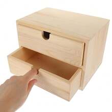 1pc Wooden Desktop Multi-Drawer Storage Box, Jewelry Organizer Cabinet For Office, Bedside, Dorm