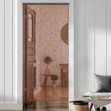 Bamboo Wood Beaded Curtain, 52 Strings Natural/Walnut Door Curtain, Bamboo And Wooden Doorway Curtain, 52-String Natural Bead Partition, Large Door Curtain For Privacy, Room Divider, Wall Decor, Vintage & Bohemian Style,  79x35 Inch Room Divider For Doorway, Window, Boho & Rustic Decor, Noise Reducing, Includes Wooden Track & Rings - màu nâu cà phê - Xem 3