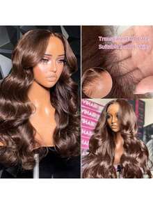 40 Inch 200% Density Wear And Go Glueless Wigs Human Hair Pre Plucked Pre Cut Brown 13x4 HD Lace Wigs Body Wave Lace Front Wigs Human Hair For Women 200% Density - S4 - 查看 9