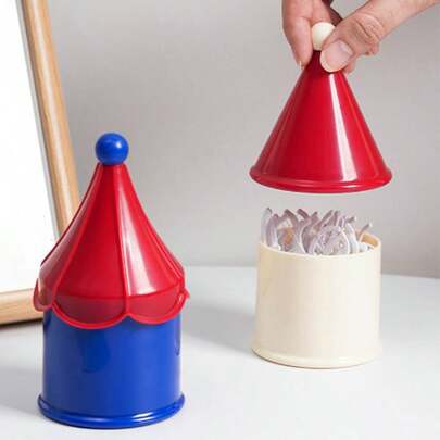 1pc Dental Floss Storage Box, Dopamine Toothpick Holder, Desktop Cotton Swab Organizer, Decorative Accessory, Waterproof Bathroom Dental Floss Container, Multi-Purpose Storage Box