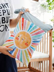 1个干湿两用袋，防水可重复使用，带两个拉链口袋，适用于旅行、海滩、泳池、日托、婴儿脏污物品、瑜伽健身，可装泳衣或湿衣服。 - 彩色 - 查看 2