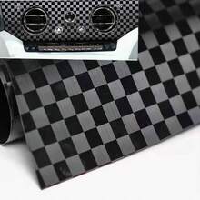 1pc Black Forged Carbon Fiber Sticker, Car Square Forged Carbon Fiber Decal Film - One Size Fits All - View 1