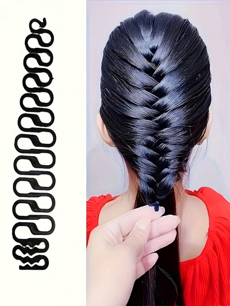 3pcs Hair Styling Tool Set - Includes Fishtail, Ponytail, And Bow Accessories In White, Black, And Brown, Suitable For All Hair Types To Easily Create Hairstyles - Multicolor - View 2