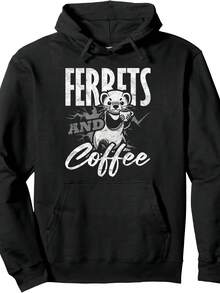 Ferret Exotic Pet Ferrets And Coffee Pullover Hoodie - Style 18 - View 1
