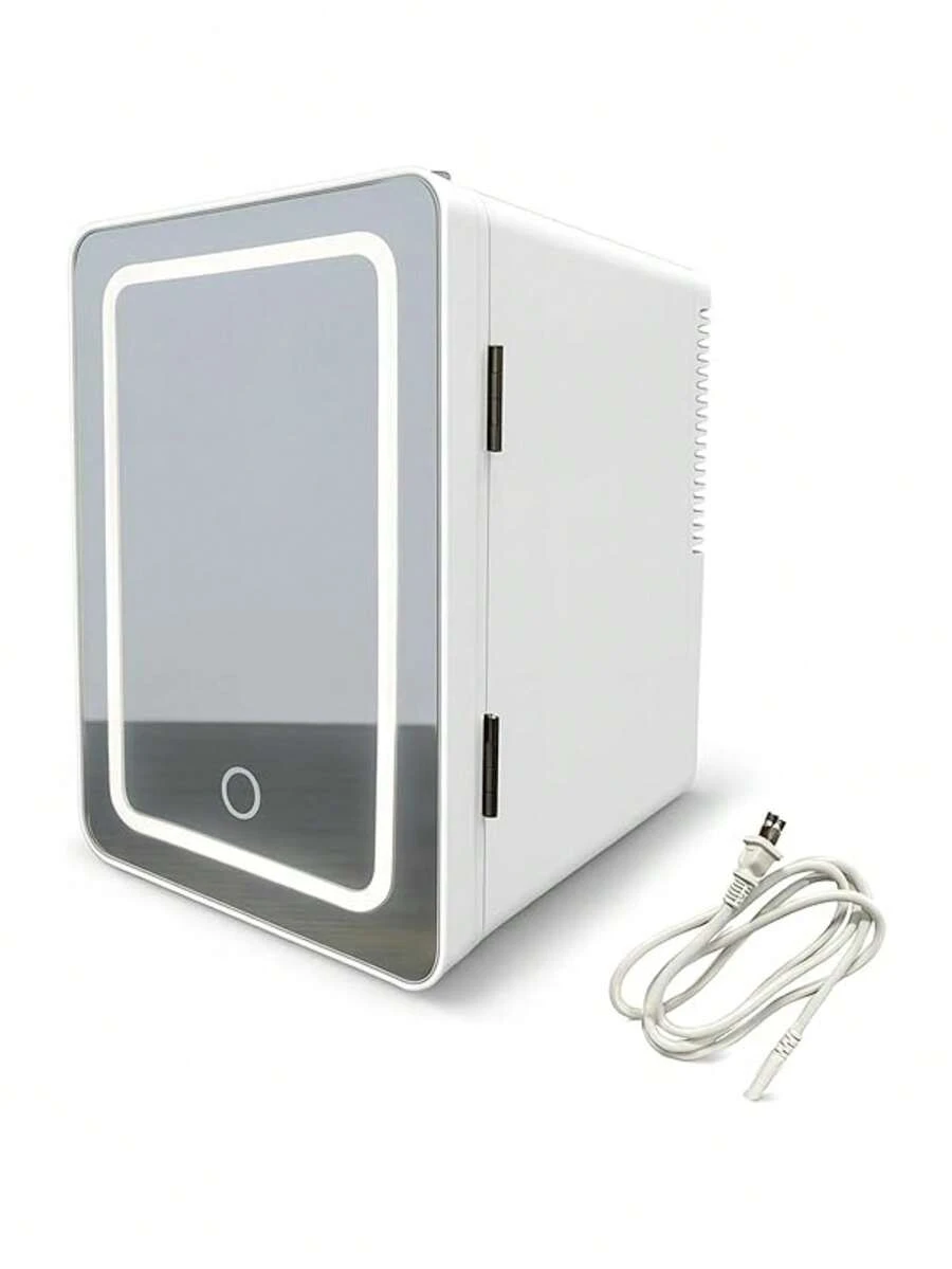 Mini Refrigerador con Espejo LED, Capacidad de 4L, Estante Extraíble y 2 Alturas. Ideal para Skincare y Oficina. Bluelander - Blanco - Ver 1