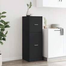 vidaXL Armário apothicaire 40x41x118 cm engenharia madeira preto - Preto - Ver 4