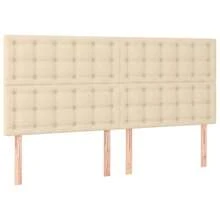 vidaXL Tête de lit Crema 160x5x118/128 cm Tessuto - Beige - Visualizzare 2