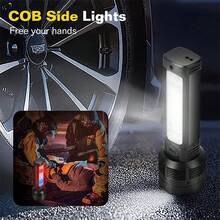1 đèn pin năng lượng mặt trời siêu sáng, đèn pha cầm tay ngoài trời độ sáng cao, thời gian sử dụng lâu dài, có thể sạc lại. - màu đen - Xem 6
