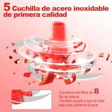 CYPNProcesador de Alimentos Manual Picador de Alimentos Rápido Resistente Picadora de Verduras con 5 Cuchillas Acero Inoxidable Mezclador de Picador de Alimentos para Ajo Salsa Nueces Carne FrutasFashion - 219771441 - Ver 5