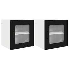 vidaXL Armoire de cuisine 2 pcs Noir 40 x 31 x 40 cm Bois d'ingénierie - Noir - Voir 2