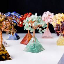 1件天然石树金字塔底座水晶树能量保护疗愈冥想灵气脉轮风水树，圣诞礼物的理想之选 - 奧根金字塔樹 - 查看 6