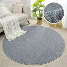 1pc Faux Jute Decorative Rug & Mat, Dirt-Resistant & Machine Washable, Multiple Sizes & Shapes Available, Suitable For Living Room, Kitchen, Bathroom, Entryway, All Season, Pet-Friendly Carpet Mat. (Creases May Occur Due To Factory Packaging, Just Need To Lay Flat For A Few Days To Restore Flatness) - Grey - View 18