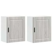 vidaXL Armoires murales de cuisine 2 pcs Porto sonoma gris - Tabac - Voir 2
