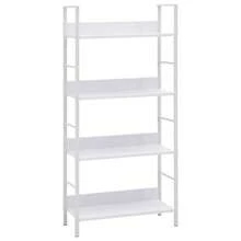vidaXL Biblioteca 4 ebenex blanca 60x27,6x124,5 cm madera ingeniería - Blanco - Ver 1