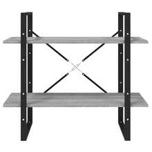 vidaXL Biblioteca 5 ebenex Sonoma cinza 80x30x175 cm - Cinza - Ver 8