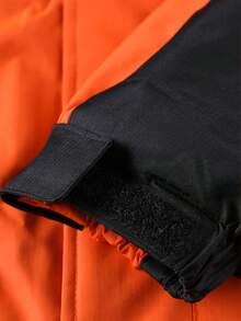 LEDUNTINO Men's Autumn/Winter Fashionable Thick Fleece Down Jacket, Detachable Hood, Color Block, Multi-Pocket, Zipper Closure, Suitable For Outdoor Activities, Ideal Gift For Boyfriend, Menswear - Orange - View 5