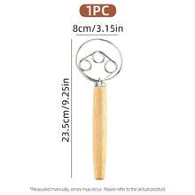 不锈钢丹麦蛋双环打蛋器 | 手动搅拌器，橡木手柄，易于使用，搅拌均匀，适用于面包、糕点、打发奶油，厨房烘焙工具 - 无需用电 - - - 查看 9