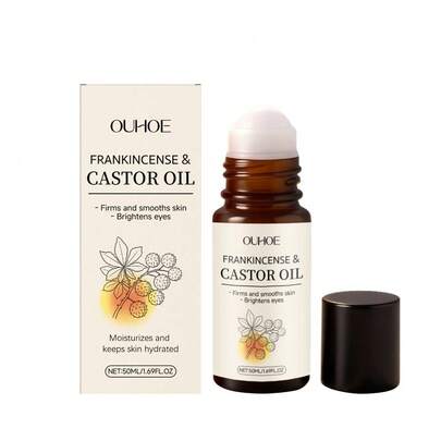 OUHOE 乳香蓖麻油滚珠精华液 - 紧致柔滑肌肤，提亮眼周，滋养保湿面部精油，50毫升