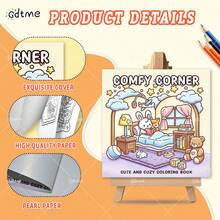 GDTME Cozy Corner: Adult Coloring Books With Fun Patterns, Cute Drawing Books, Perfect Gifts For Ramadan, Valentine's Day, Christmas Parties, Halloween And Birthdays - Adorable Scenes To Color, Stress Relief: Suitable For Friends Who Enjoy Coloring And Back To School Season (Warm Space Coloring) - COMFY CORNER - View 5