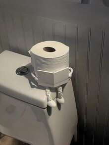 Madebyblanc Creative Personalized Toilet Paper Holder - Amusing Chair Design, Made Of ABS Resin, Bathroom Accessory, Kitchen Accessory, Toilet Paper Storage/Unique Home Decor/Desktop Storage, Suitable For Bathroom/Bedroom/Living Room - Toilet Paper Storage With Handle - View 6