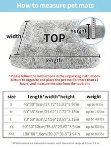 1PC Washable Plush Pet Crate Bed For Dog Pet Mat Bed For Cat Fluffy Comfy Pet Sleeping Mat Warm And Comfortable Soft Long-Hair Fluffy Pet Bed For Large, Medium, Small Dogs Breeds,Please Arrange It By Hand Before Use, And It Is Recommended To Buy One Size Larger. - Multicolor - View 5