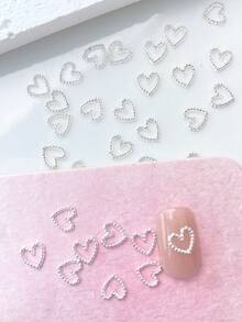 TSZS 30pcs Heart Shaped Nail Art Decorations, Y2K Nail Accessories, Alloy Nail DIY Supplies