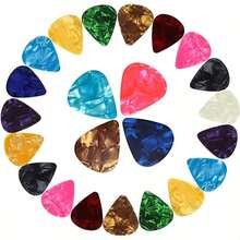 18/36/72片装 0.5mm ABS吉他拨片，耐用顺滑，适用于原声吉他、电吉他、贝斯和尤克里里，专业优质乐器配件，适用于练习、演出和录音。 - 彩色 - 查看 5