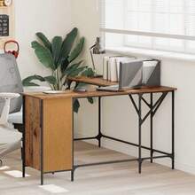 vidaXL Bureau Bois Ancien 141 x 141 x 75 cm Legno d'ingegneria - Castano - Visualizzare 1