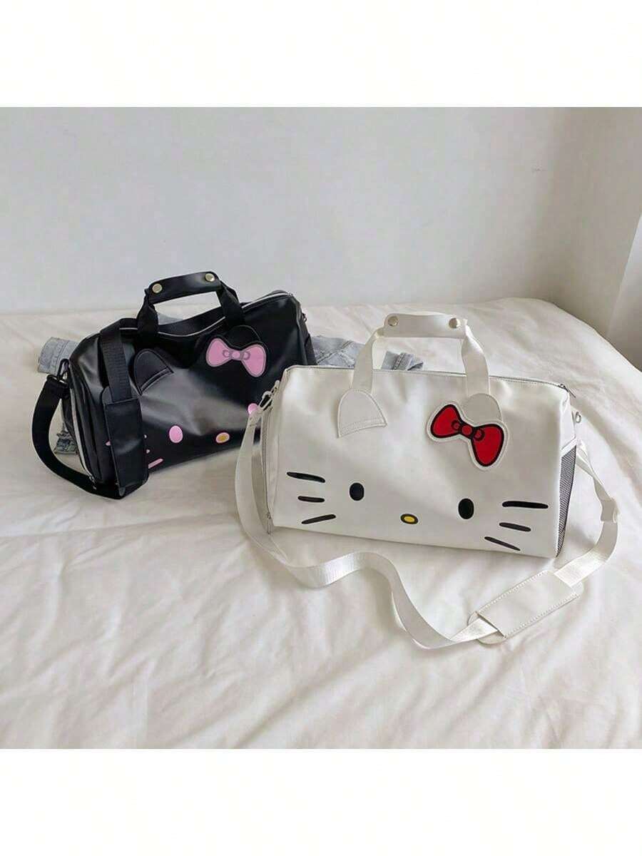1pc Sanrio Hello Kitty Cute Travel Bag, Multifunctional Convertible Shoulder Crossbody Bag, Cartoon 3D Design Travel Luggage - Perfect Christmas, Birthday, Back To School Gift For Girls And Sanrio Fans - Multicolor - View 1