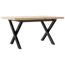 vidaXL Table basse cadre en X 80x50x40,5cm bois de pin massif et acier - Tabac - Voir 2