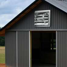 10 To 24 Inch Shutter Exhaust Fan High-Speed 1000 CFM Aluminum Wall Mount Attic Fan With AC-Motor Ventilation And Cooling For Greenhouses Garages Sheds Shops FCC - 24'' - View 9