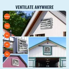 10 To 24 Inch Shutter Exhaust Fan High-Speed 1000 CFM Aluminum Wall Mount Attic Fan With AC-Motor Ventilation And Cooling For Greenhouses Garages Sheds Shops FCC - 24'' - View 6