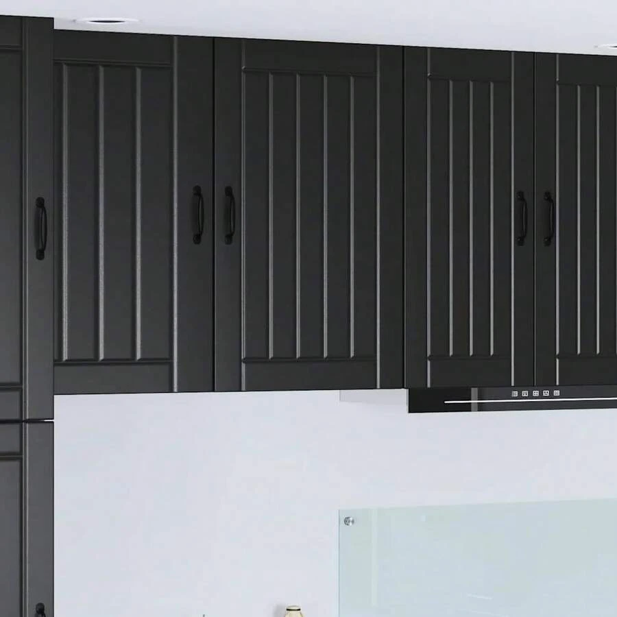 vidaXL Armário de cozinha 50 x 31 x 80 cm Bois d'ingénierie preto - Preto - Ver 1