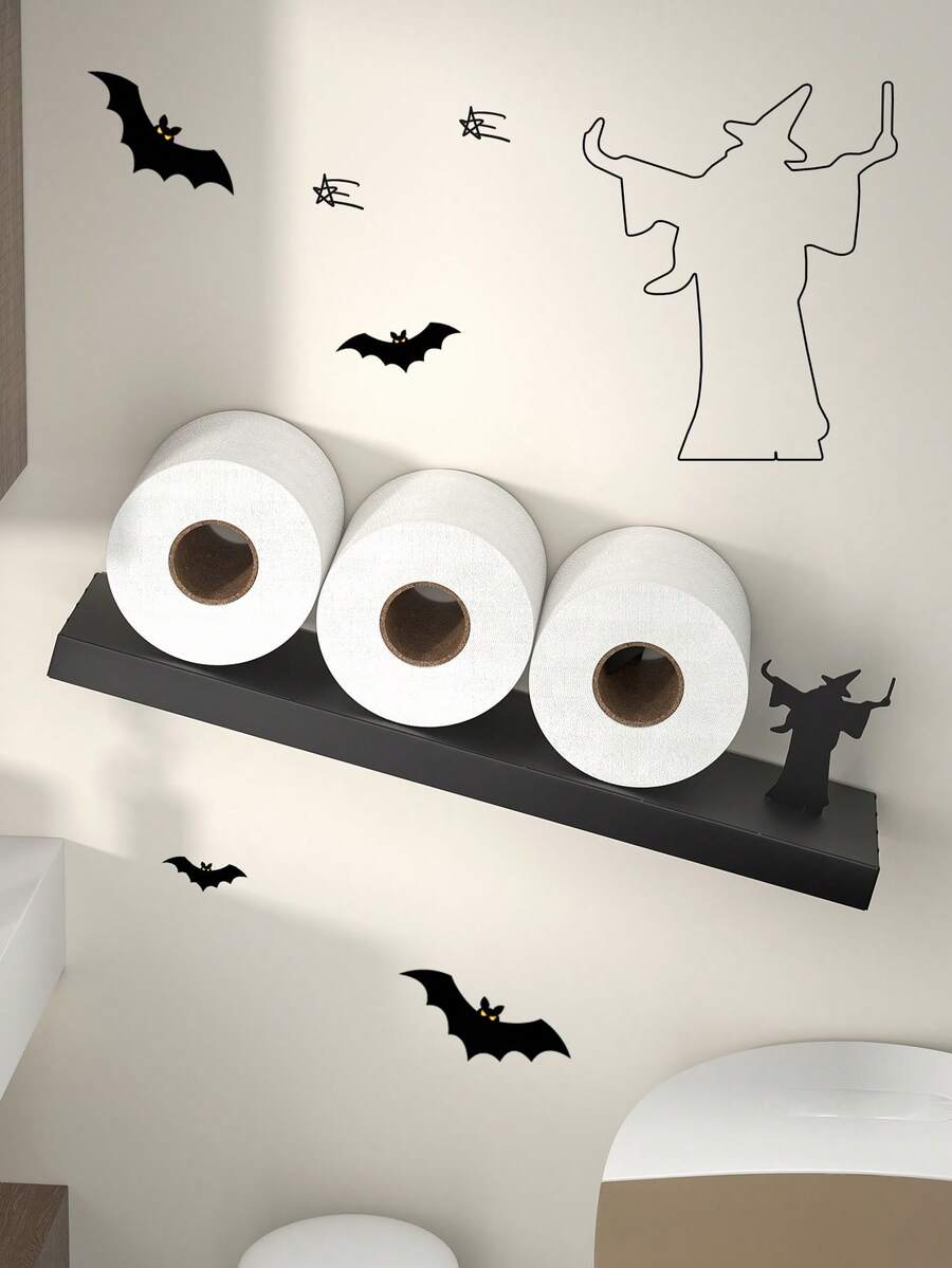 Toilet Paper Holder, Standing Toilet Roll Holder 3 - 4 Rolls With Heavy Base, Tissue Paper Roll Dispenser Storage Bathroom Black - Multicolor - View 1